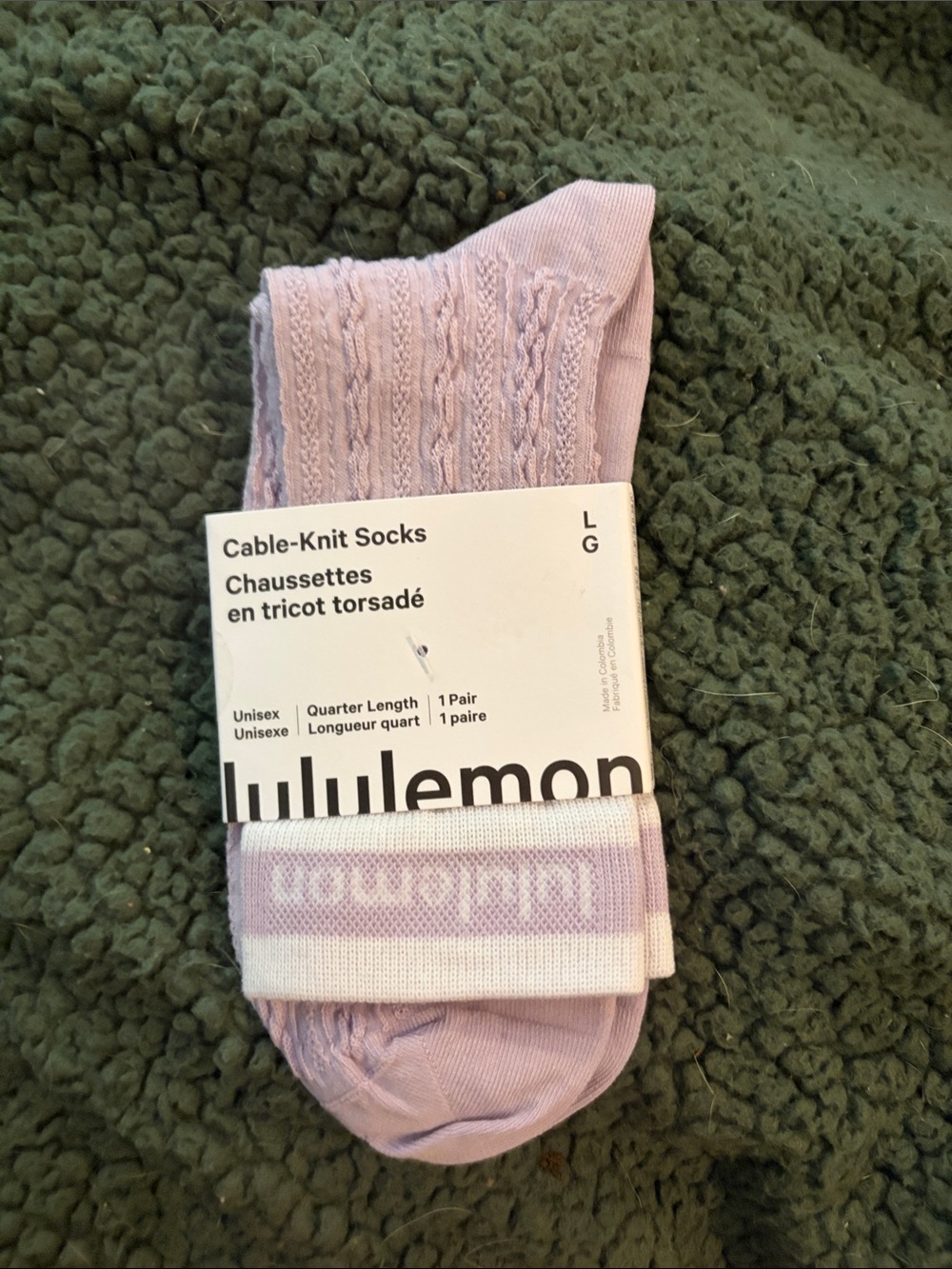 lululemon athletica Cable-Knit Quarter Socks - Lavender